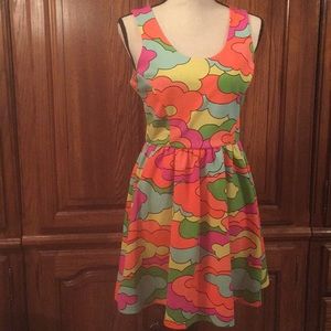 Nanette Lepore L’Amour Neon Trippy Hippie Dress